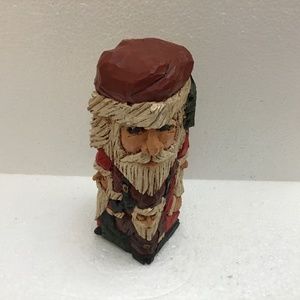 Vintage Hand made Totem Santa Christmas 6 x2 inches Holiday Decorating